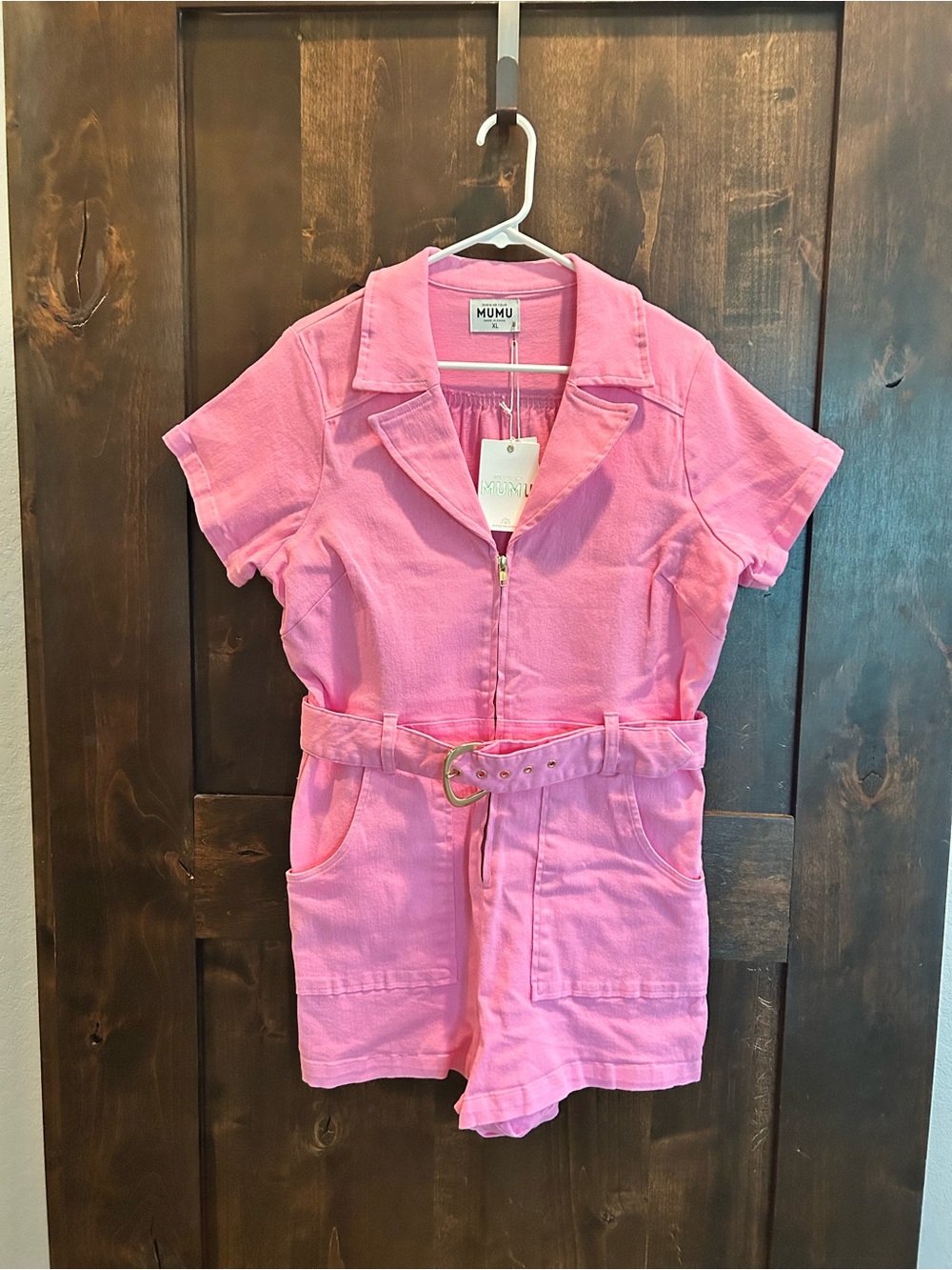 Show Me Your Mumu Pink Collared Romper
